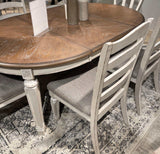 Realyn Chipped White Oval Dining Room Set / 7pc with Ladder-Back Chairs - Ornate Home