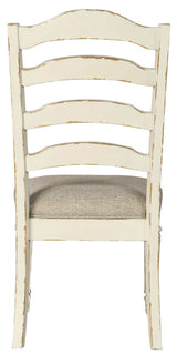 Realyn Chipped White Oval Dining Room Set / 7pc with Ladder-Back Chairs - Ornate Home