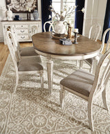 Realyn Chipped White Oval Dining Room Set / 7pc with Ribbon-Back - Ornate Home