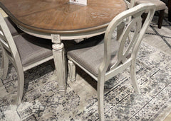 Realyn Chipped White Oval Dining Room Set / 7pc with Ribbon-Back - Ornate Home