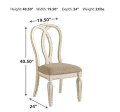 Realyn Chipped White Oval Dining Room Set / 7pc with Ribbon-Back - Ornate Home