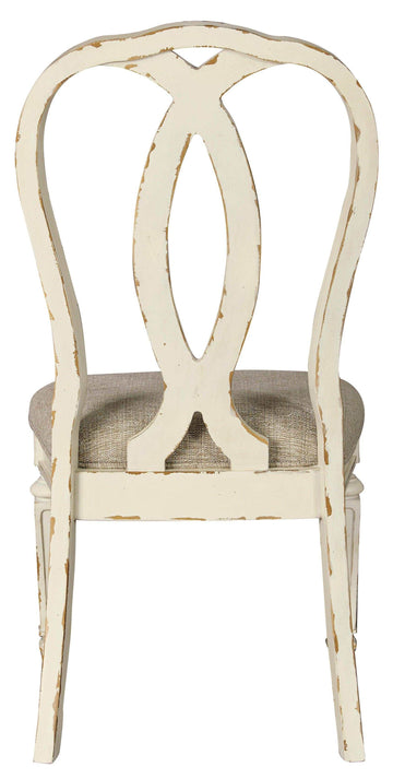 Realyn Chipped White Oval Dining Room Set / 7pc with Ribbon-Back - Ornate Home