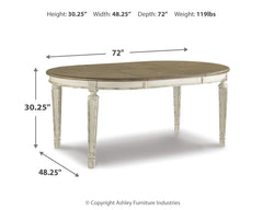 Realyn Dining Table w/ Extension Leaf - Ornate Home
