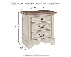 Realyn Nightstand w/ Three Drawer - Ornate Home