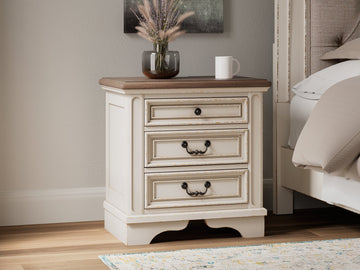 Realyn Nightstand w/ Three Drawer - Ornate Home