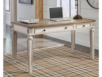 Realyn White/Brown 60" Home Office Desk - Ornate Home