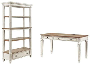 Realyn White/Brown Home Office Set / 2pc - Ornate Home