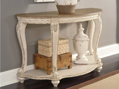 Realyn White/Brown Sofa Table - Ornate Home