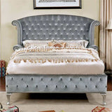 Rebekah Gray Velvet Upholstered Bed - Ornate Home