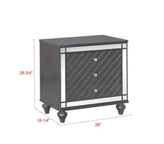 Refino Gray Nightstand - Ornate Home