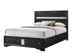 Regata Black Queen Storage FB Platform Bed - Ornate Home