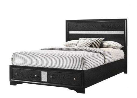 Regata Black Storage Platform Bedroom Sets - Ornate Home
