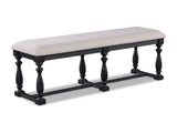 Regent Charcoal Black Upholstered Dining Bench - Ornate Home