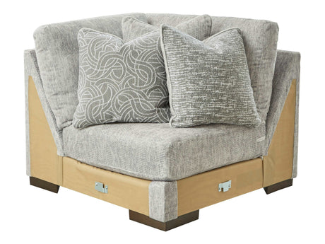 Regent Park Pewter 5pc Symmetrical Corner Sectional - Ornate Home