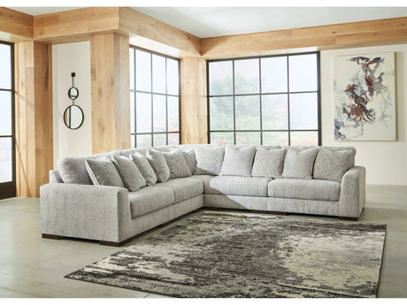 Regent Park Pewter 5pc Symmetrical Corner Sectional - Ornate Home