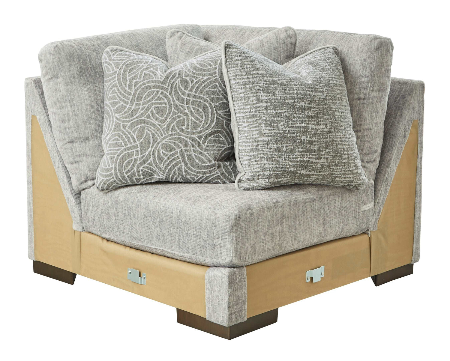 Regent Park Pewter 6pc Corner Sectional - Ornate Home