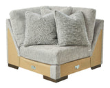 Regent Park Pewter 6pc Corner Sectional - Ornate Home