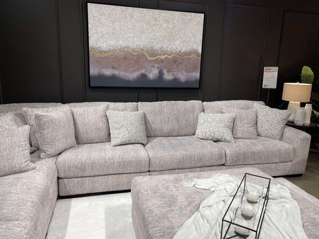 Regent Park Pewter 6pc Corner Sectional - Ornate Home