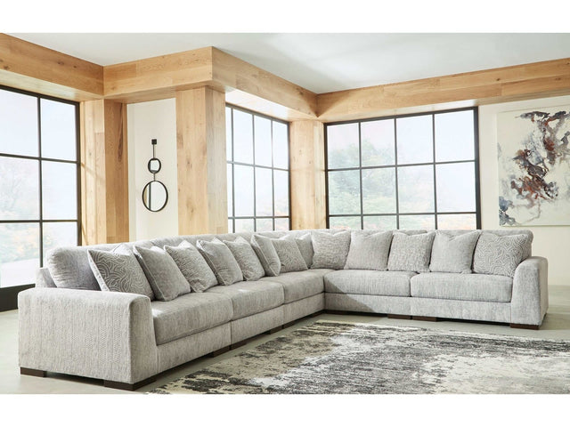 Regent Park Pewter 6pc Corner Sectional - Ornate Home