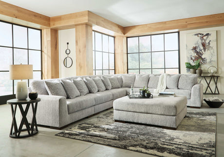 Regent Park Pewter 6pc Corner Sectional - Ornate Home