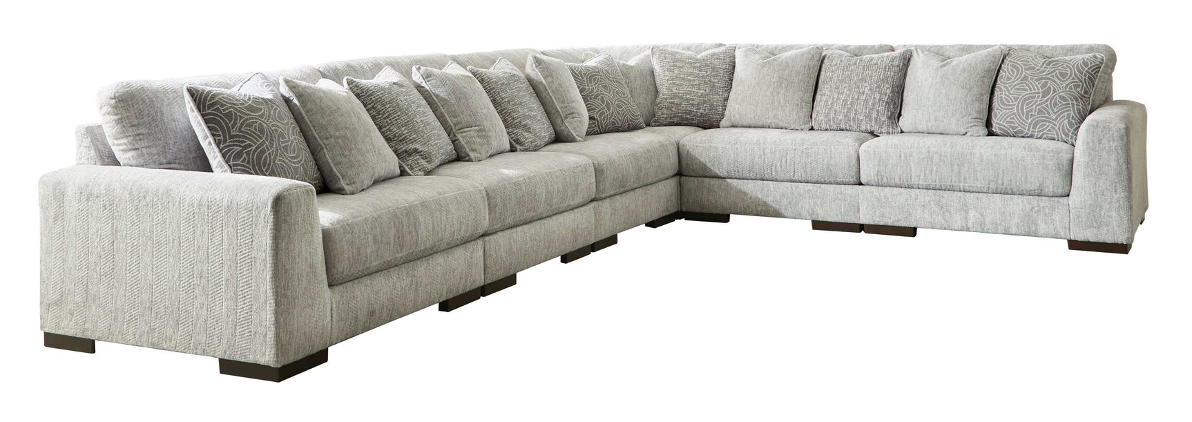 Regent Park Pewter 6pc Corner Sectional - Ornate Home