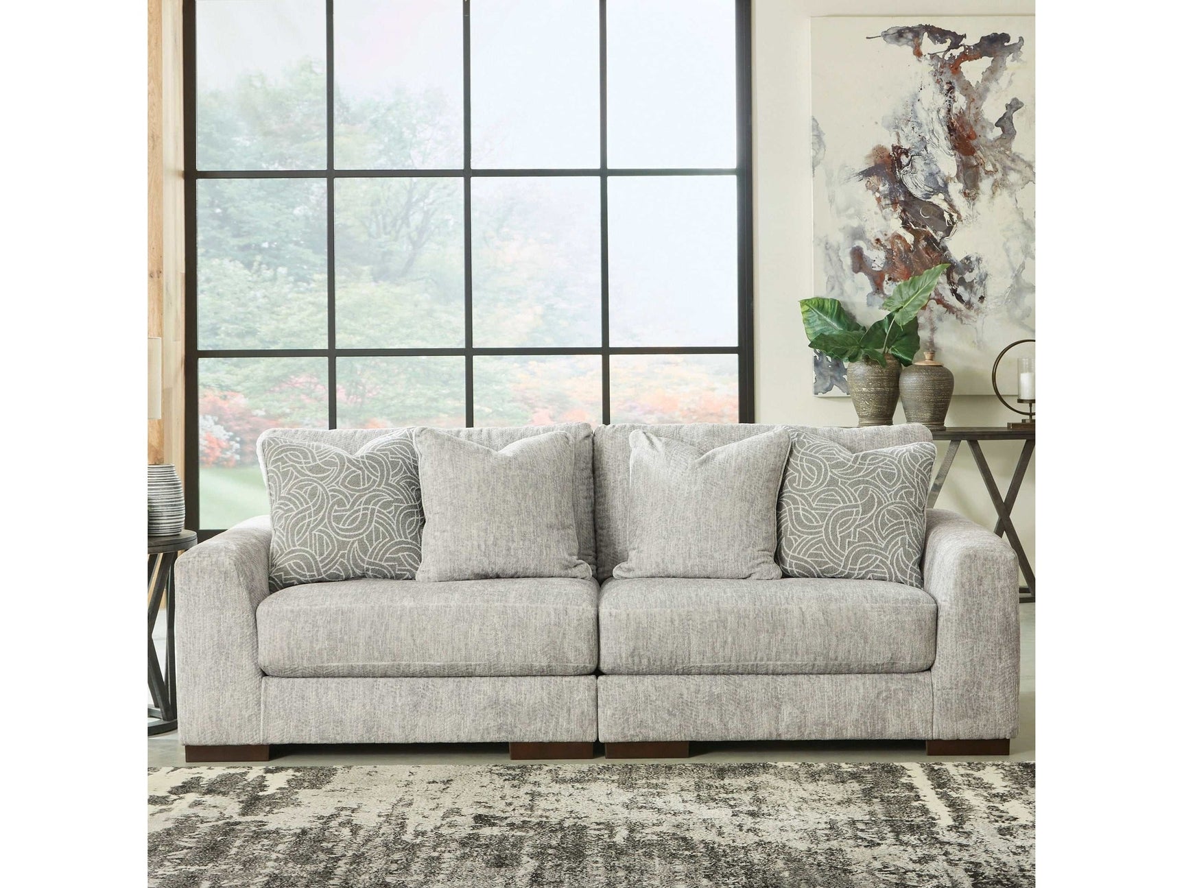 Regent Park Pewter Sectional Loveseat - Ornate Home