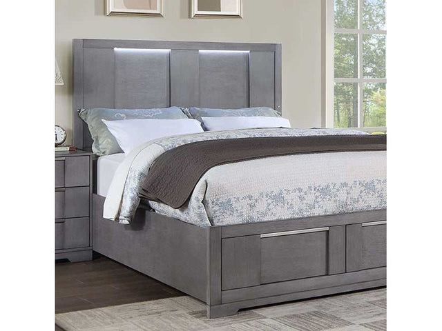 Regulus Gray Eastern King Bed - Ornate Home