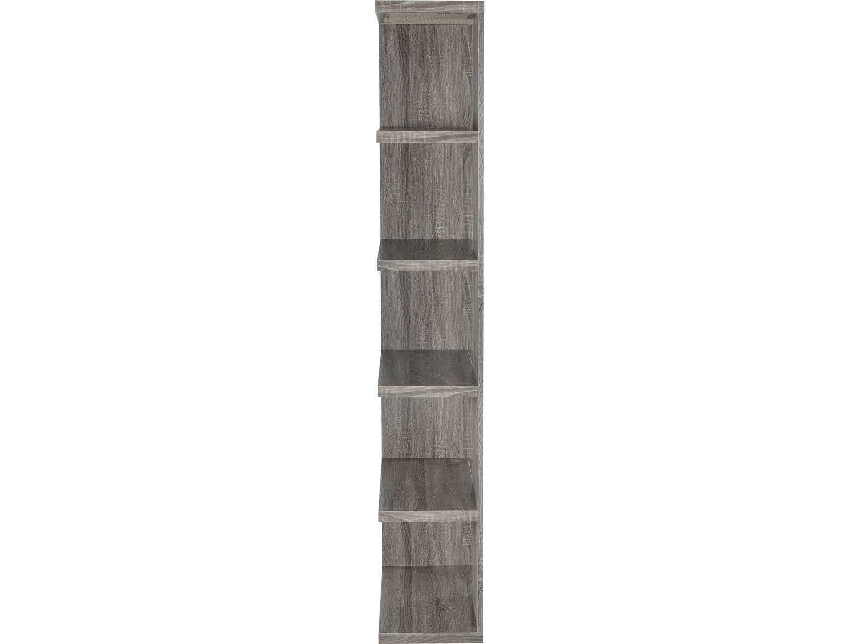 Reid Weathered Grey 5 Tier Bookcase - Ornate Home