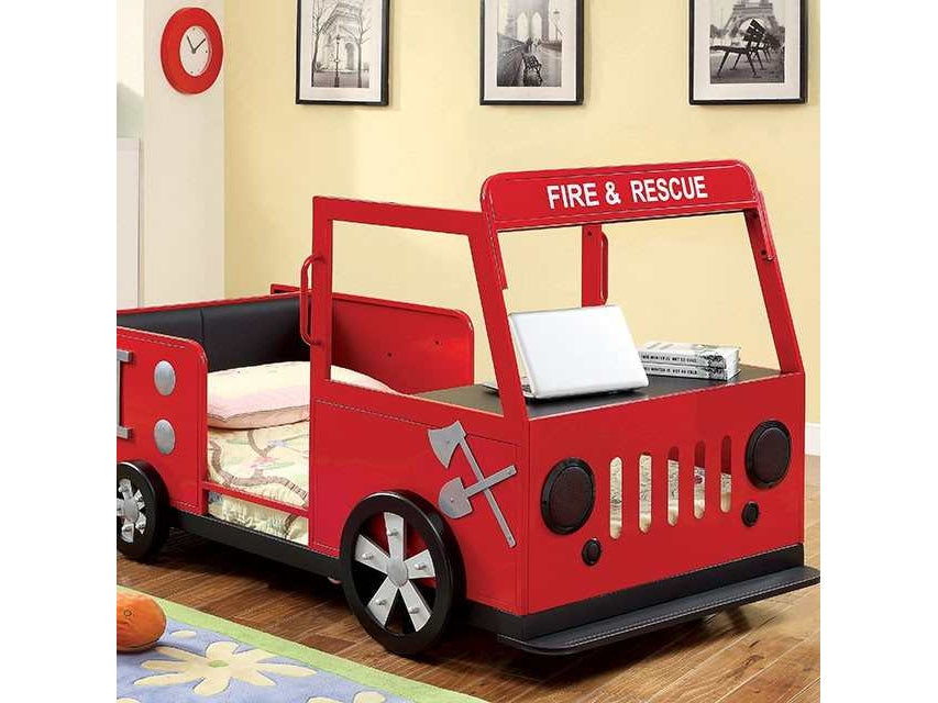 Rescuer Red/Black Twin Bed - Ornate Home