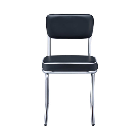 Retro Black And Chrome Side Chairs (Set Of 2) - Ornate Home