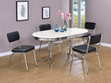 Retro Chrome / Black 5 Pc Dining Set - Ornate Home