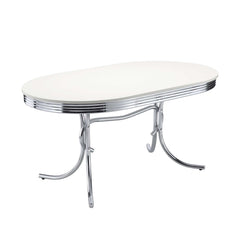 Retro Chrome / Red 5 Pc Dining Set - Ornate Home