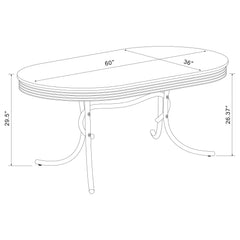 Retro Chrome / Red 5 Pc Dining Set - Ornate Home