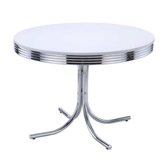Retro Chrome / Red 5 Pc Dining Set - Ornate Home