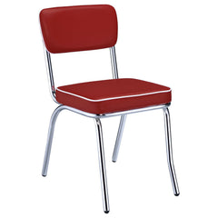 Retro Chrome / Red 5 Pc Dining Set - Ornate Home