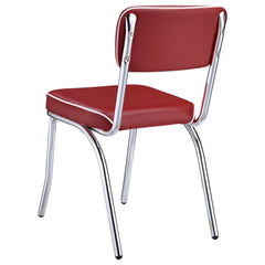 Retro Chrome / Red 5 Pc Dining Set - Ornate Home