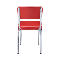 Retro Red & Chrome Side Chairs (Set of 2) - Ornate Home