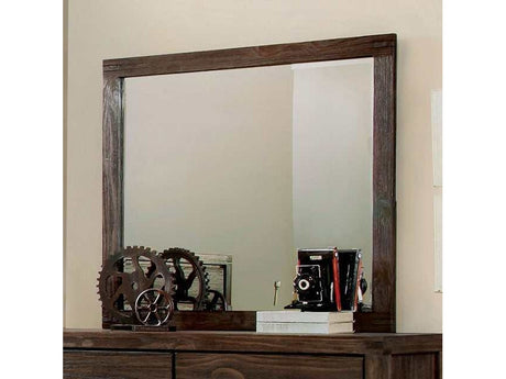 Rexburg Wire-Brushed Rustic Brown Mirror - Ornate Home