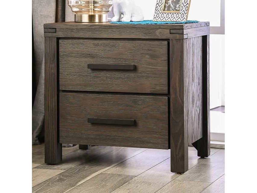 Rexburg Wire-Brushed Rustic Brown Nightstand - Ornate Home