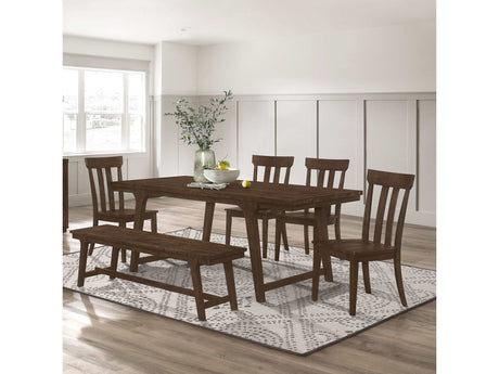 Reynolds Brown Oak 6 Pc Dining Set - Ornate Home