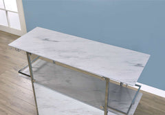 Rianna White & Chrome Bar Table - Ornate Home