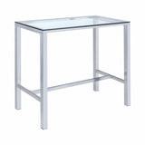 Richa Chrome Glass Top Bar Table - Ornate Home
