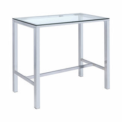 Richa Chrome Glass Top Bar Table - Ornate Home