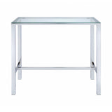 Richa Chrome Glass Top Bar Table - Ornate Home