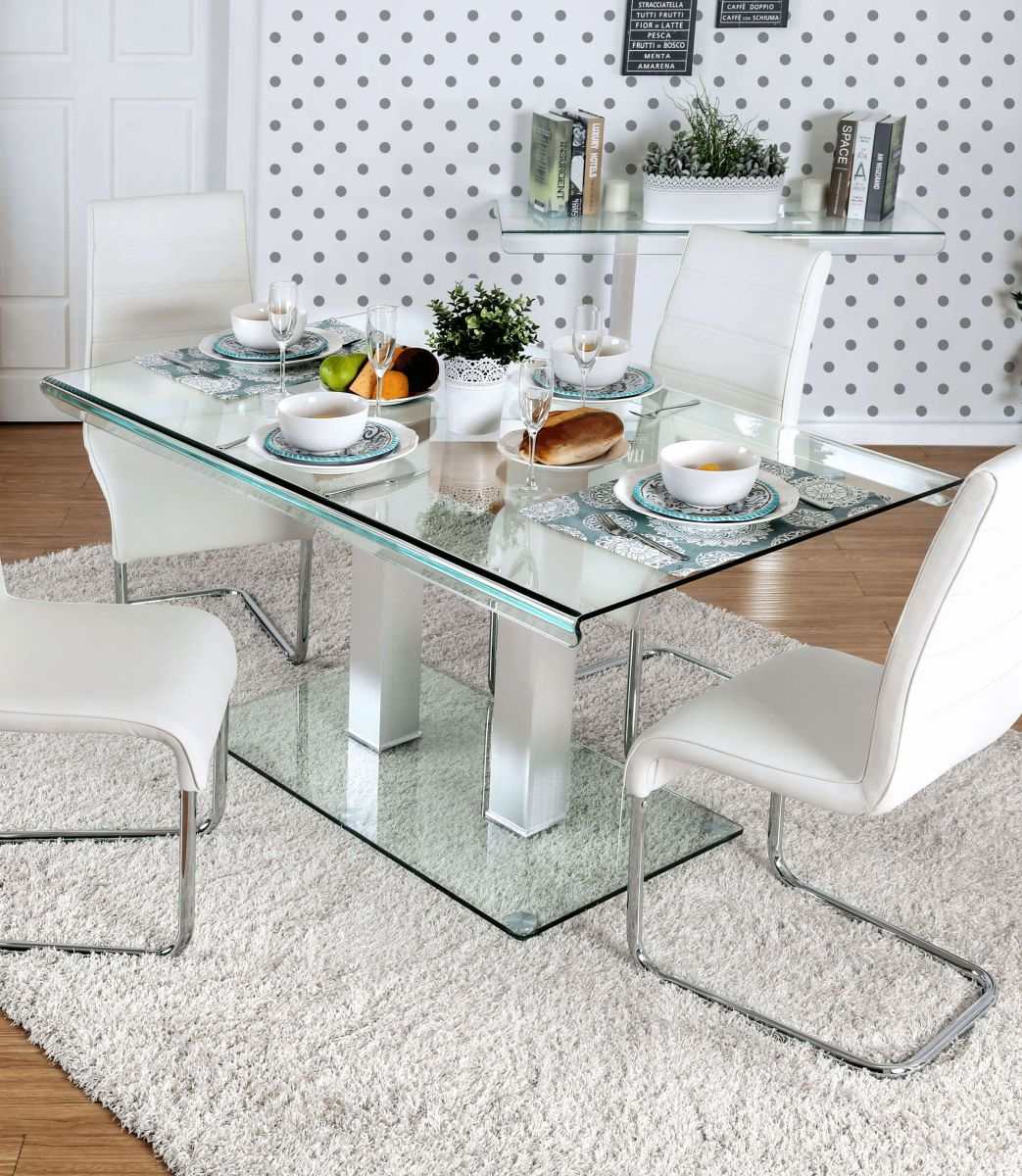 Richfield Silver & Chrome Dining Table - Ornate Home