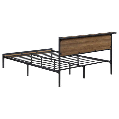 Ricky Light Oak / Black Full Bed - Ornate Home