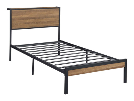 Ricky Light Oak / Black Twin Bed - Ornate Home