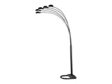 Ritchie Satin Black 5 Light Floor Lamp - Ornate Home