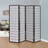 Roberto White / Dark Grey 4 Panel Room Divider - Ornate Home