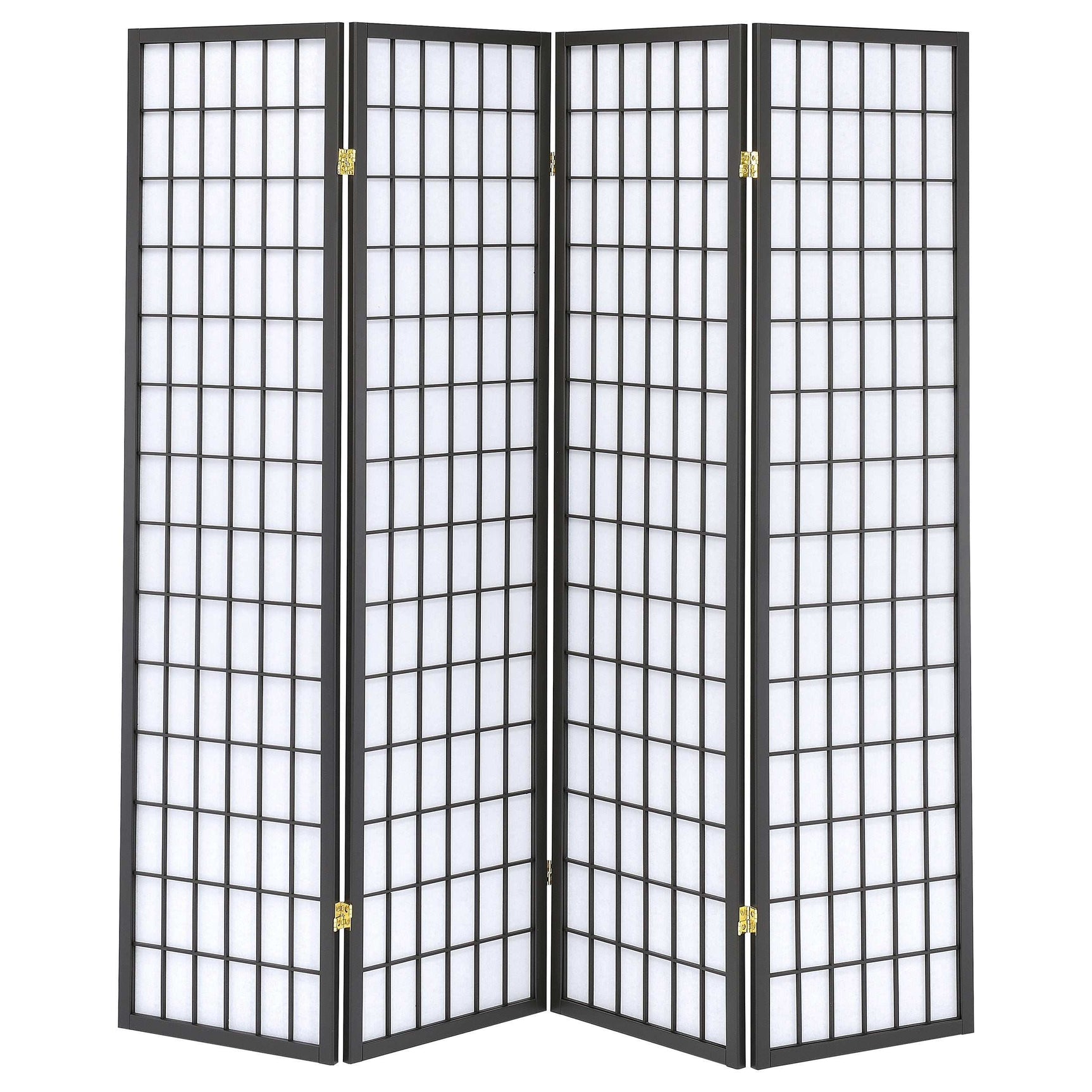 Roberto White / Dark Grey 4 Panel Room Divider - Ornate Home
